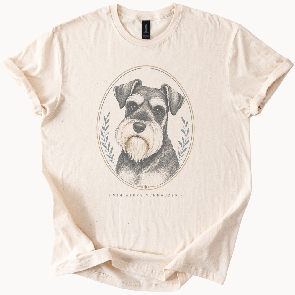 Bearded Dog Lover Vintage Style Botanical Tee - Picture 3 of 5